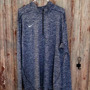 Nike long sleeve dri fit blue heathered blue